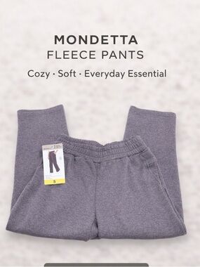 Mondetta Fleece Pants Small NWT Cozy Lounge Sweatpants Gray